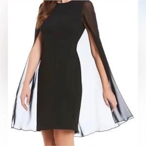 Calvin Klein Size 8 Cape Sleeve Shift Dress